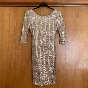 Crystal Doll gold sequined dress